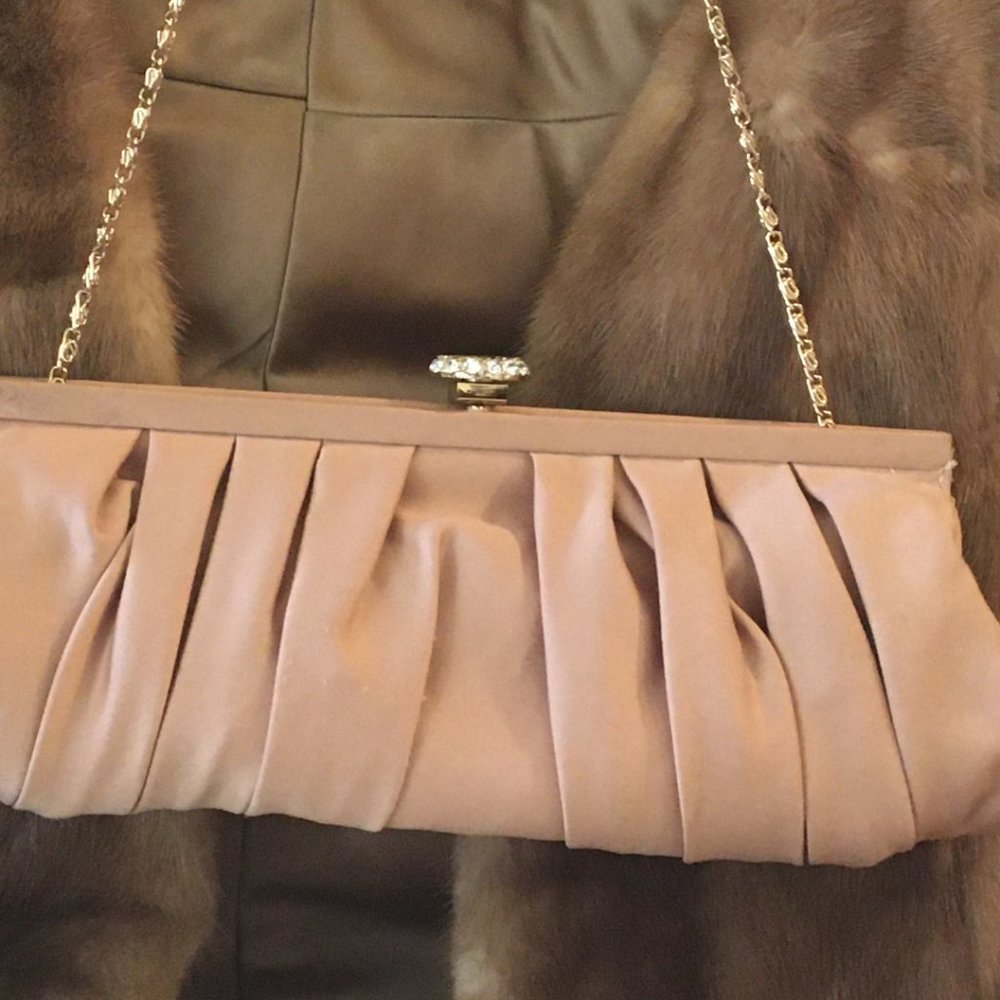 Satin Classic Evening Clutch Bag | Rhinestone Bling Straps